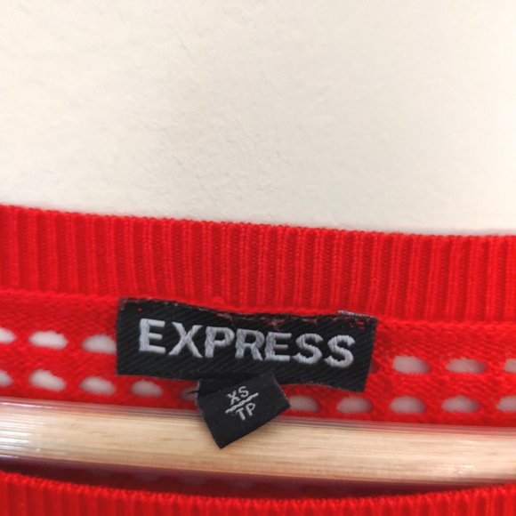 EXPRESS red crop netted top - Picture 3 of 3